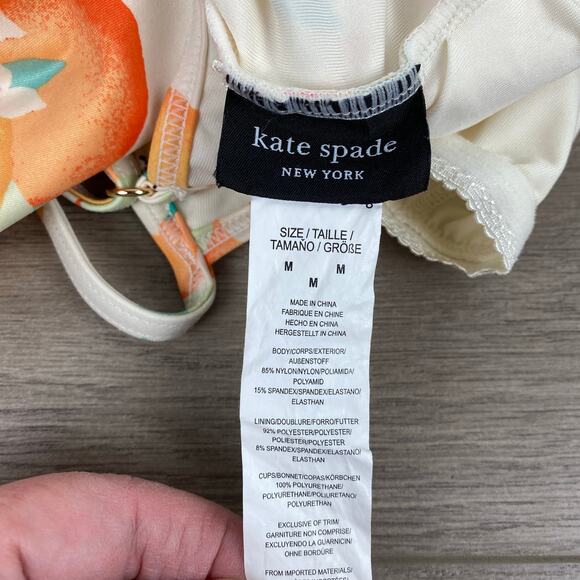 Kate Spade New York Cream Oranges Print One Piece Swimsuit Sz.M - Picture 12 of 14